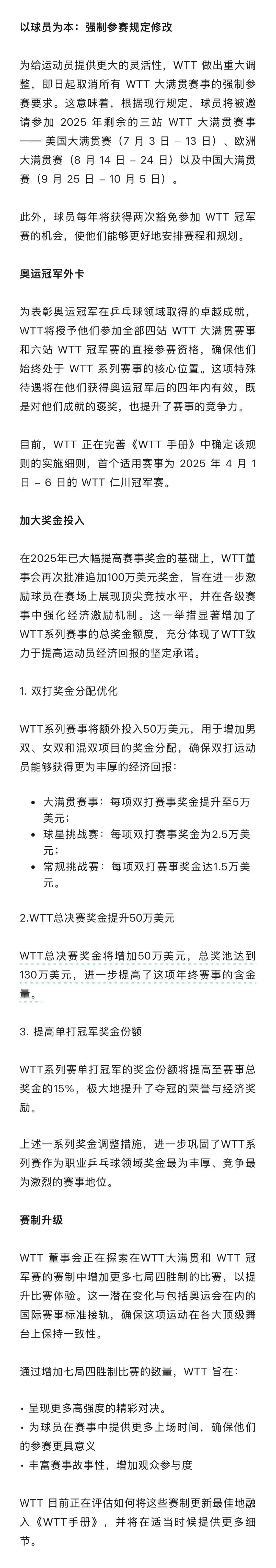 给樊振东“开门”WTT不破不立19体育app(图3)